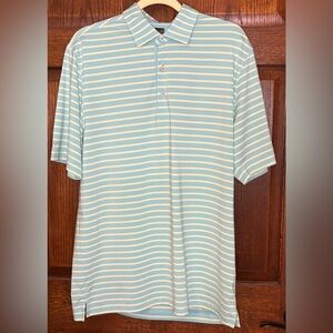 Greg Normal Collection Dri-fit Golf Polo Shirt LtBlue & Yellow Stretch Mens M